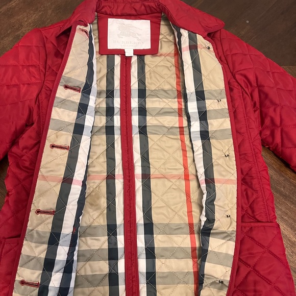 Burberry Children Red Diamond Quilted Trench 10y